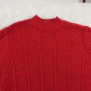 Torrid Cable Knit Tunic Sweater Womens 3X Heart Print Holidays Christmas Formal